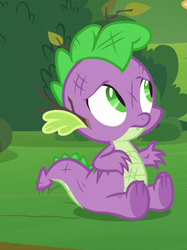 Size: 273x365 | Tagged: safe, screencap, spike, dragon, father knows beast, g4, claws, cropped, male, solo, toes, underfoot, winged spike, wings