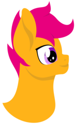 Size: 1790x3000 | Tagged: safe, artist:alltimemine, scootaloo, pegasus, pony, g4, bust, female, filly, foal, lineless, portrait, profile, simple background, solo, transparent background