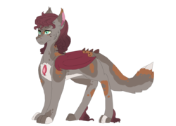Size: 5500x3950 | Tagged: safe, artist:dreamcloudadopts, oc, oc only, oc:claudius, hybrid, draconequus hybrid, interspecies offspring, magical gay spawn, male, offspring, parent:big macintosh, parent:discord, parents:discomac, simple background, slit pupils, solo, stallion, transparent background