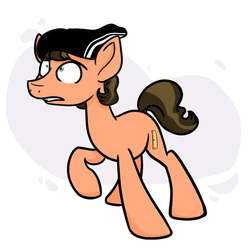 Size: 2000x2000 | Tagged: safe, artist:binkyt11, derpibooru exclusive, pony, abstract background, cartoon network, crossover, double d, ed edd n eddy, edd, hat, high res, male, nervous, ponified, rule 85, solo