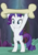 Size: 239x339 | Tagged: safe, screencap, rarity, pony, unicorn, g4, school raze, bipedal, bone, cropped, cute, female, mare, rarara, raribetes, smiling, solo, strong, stronk