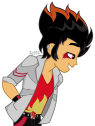 Size: 3175x4167 | Tagged: safe, artist:ro994, flash sentry, oc, oc only, oc:fire pit, demon, equestria girls, g4, casual attire, male, simple background, solo, transparent background, vector