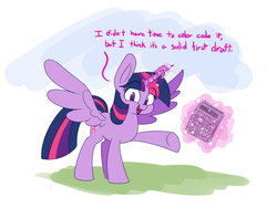 Size: 2000x1500 | Tagged: safe, artist:heir-of-rick, twilight sparkle, alicorn, pony, g4, calendar, description is relevant, dialogue, female, levitation, looking at you, magic, mare, planning, raised hoof, smiling, solo, telekinesis, twilight sparkle (alicorn)