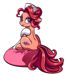 Size: 4638x5172 | Tagged: safe, artist:estories, oc, oc only, oc:tachycardia, earth pony, pony, g4, absurd resolution, clothes, female, mare, nurse, simple background, socks, solo, transparent background