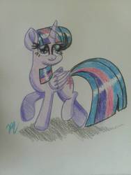 Size: 1224x1632 | Tagged: safe, artist:prinrue, twilight sparkle, alicorn, pony, g4, female, movie accurate, solo, traditional art, trotting, twilight sparkle (alicorn)