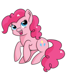 Size: 3000x2916 | Tagged: safe, artist:rainbowtashie, pinkie pie, earth pony, pony, g4, female, high res, mare, open mouth, simple background, sitting, smiling, solo, transparent background