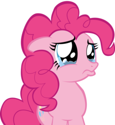 Size: 11042x12060 | Tagged: safe, artist:ace play, pinkie pie, earth pony, pony, g4, absurd resolution, crying, dilated pupils, female, look of betrayal, pouting, sad, simple background, solo, teary eyes, transparent background, vector