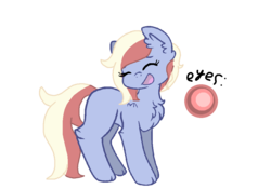 Size: 1000x700 | Tagged: safe, artist:mintymagic74, oc, oc only, oc:charm (ice1517), earth pony, pony, chest fluff, eyes closed, female, mare, open mouth, simple background, solo, transparent background