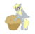Size: 1280x1225 | Tagged: safe, artist:sukiskuki, derpy hooves, pegasus, pony, g4, blushing, female, food, giant muffin, mare, muffin, open mouth, simple background, solo, tongue out, transparent background