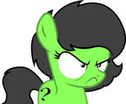 Size: 1000x820 | Tagged: safe, artist:lockhe4rt, oc, oc only, oc:filly anon, earth pony, pony, angry, female, filly, looking at you, simple background, solo, transparent background, vector