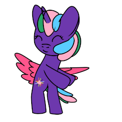 Size: 1200x1200 | Tagged: safe, artist:artistathefilly, oc, oc only, alicorn, pony, alicorn oc, animated, animation test, bipedal, dancing, female, filly, flossing (dance), simple background, solo, white background