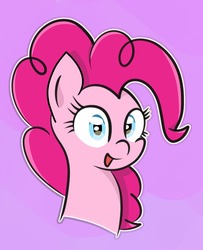 Size: 1109x1366 | Tagged: safe, artist:badponyvectors, pinkie pie, earth pony, pony, g4, :p, abstract background, bust, female, looking at you, mare, open mouth, silly, smiling, solo, tongue out