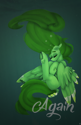 Size: 1254x1920 | Tagged: safe, artist:liefsong, oc, oc only, oc:lief, hippogriff, feathered fetlocks, sad, solo, tail feathers, underwater, unshorn fetlocks, vent art