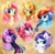 Size: 3265x3200 | Tagged: safe, artist:kaleido-art, applejack, fluttershy, pinkie pie, rainbow dash, rarity, twilight sparkle, earth pony, pegasus, pony, unicorn, g4, alternate hairstyle, bow, braid, bust, chest fluff, cute, dashabetes, diapinkes, eye clipping through hair, female, flower, flower in hair, freckles, group, hair ribbon, high res, jackabetes, looking at each other, looking down, looking up, mane six, mare, one eye closed, open mouth, rainbow dash always dresses in style, rainbow dash is not amused, raribetes, sextet, shyabetes, smiling, twiabetes, unamused