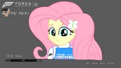 Size: 1440x810 | Tagged: safe, artist:forzaveteranenigma, fluttershy, fanfic:equestria motorsports, equestria girls, g4, forza motorsport 6, racing suit