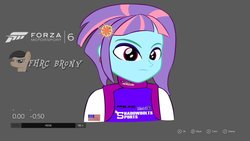 Size: 1024x576 | Tagged: safe, artist:forzaveteranenigma, sunny flare, fanfic:shadowbolts racing, equestria girls, g4, my little pony equestria girls: friendship games, forza motorsport 6