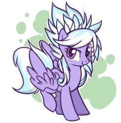 Size: 2000x2032 | Tagged: safe, artist:xsidera, cloudchaser, pegasus, pony, g4, abstract background, female, high res, looking at you, mare, raised leg, smiling, solo