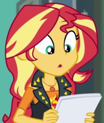 Size: 871x1026 | Tagged: safe, screencap, sunset shimmer, equestria girls, equestria girls series, forgotten friendship, g4, :o, cropped, cute, female, geode of empathy, magical geodes, open mouth, shimmerbetes, solo
