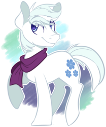 Size: 1111x1331 | Tagged: safe, artist:pixelyte, double diamond, earth pony, pony, g4, clothes, male, scarf, simple background, smiling, solo, stallion, transparent background