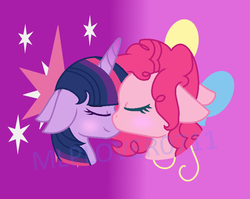 Size: 814x648 | Tagged: safe, artist:mlplover0711, pinkie pie, twilight sparkle, g4, female, floppy ears, lesbian, ship:twinkie, shipping