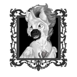 Size: 4000x4000 | Tagged: safe, artist:euspuche, oc, oc only, oc:roasty wings, hippogriff, black and white, bust, grayscale, looking at you, monochrome, portrait, simple background, smiling, solo, transparent background