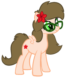 Size: 647x733 | Tagged: safe, artist:piñita, oc, oc only, oc:dulce, pegasus, pony, female, flower, flower in hair, glasses, simple background, solo, vector, white background