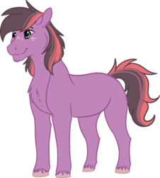 Size: 1024x1134 | Tagged: safe, artist:azerae, oc, oc only, oc:sterling apple, earth pony, pony, blank flank, male, offspring, parent:big macintosh, parent:twilight sparkle, parents:twimac, simple background, solo, stallion, transparent background