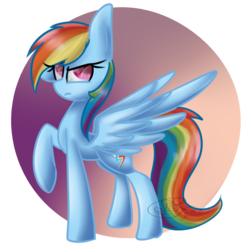 Size: 2000x2000 | Tagged: safe, artist:yoshiyoshi700, rainbow dash, pegasus, pony, g4, cutie mark, female, high res, raised hoof, simple background, solo, spread wings, transparent background, wings