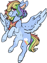 Size: 689x910 | Tagged: safe, artist:dashkatortik12222222, rainbow dash, pegasus, pony, g4, alternate cutie mark, alternate hairstyle, alternate universe, female, pale belly, simple background, solo, transparent background