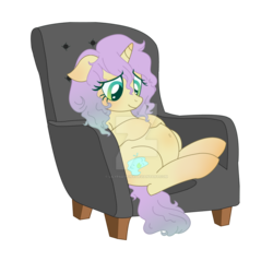 Size: 1024x1024 | Tagged: safe, artist:lilypad-pony, oc, oc only, oc:lily pad, pony, unicorn, base used, couch, deviantart watermark, female, horn, mare, obtrusive watermark, pregnant, simple background, solo, transparent background, unicorn oc, watermark