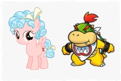 Size: 650x433 | Tagged: safe, cozy glow, pony, g4, season 8, bowser jr, comparison, female, male, paper mario, super mario bros.