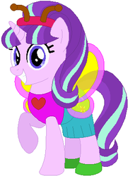 Size: 291x401 | Tagged: safe, artist:selenaede, artist:user15432, starlight glimmer, butterfly, butterfly pony, pony, unicorn, g4, antenna, antennae, base used, butterfly costume, butterfly wings, clothes, costume, cute, female, halloween, halloween costume, hasbro, hasbro studios, holiday, shoes, simple background, solo, white background, wings