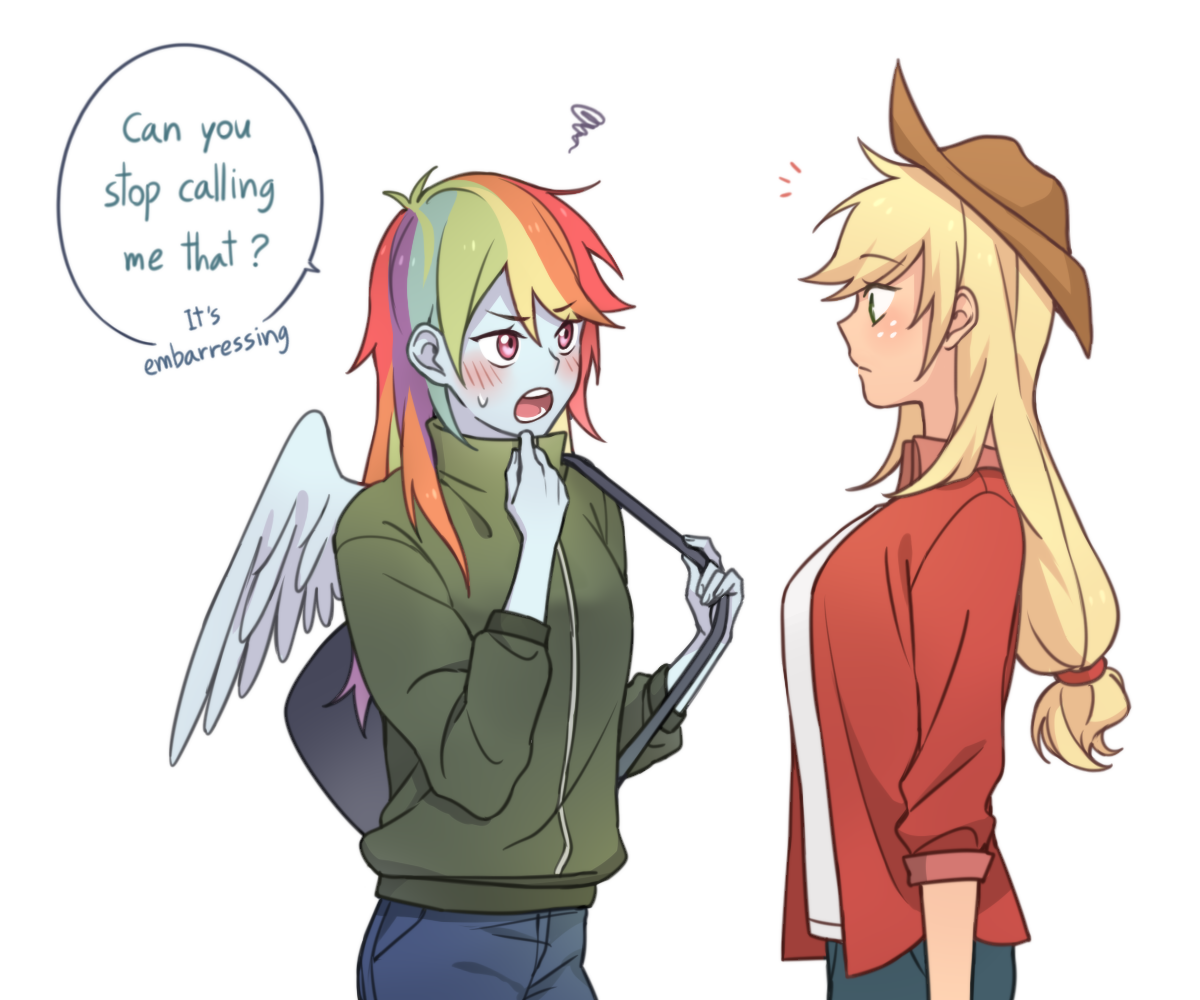 human rainbow dash and applejack