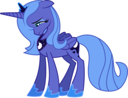 Size: 6195x4749 | Tagged: safe, artist:frownfactory, princess luna, alicorn, pony, friendship is magic, g4, .svg available, absurd resolution, crown, cutie mark, female, horseshoes, mare, peytral, regalia, s1 luna, sad, simple background, solo, svg, transparent background, vector, wings