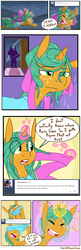 Size: 1280x3947 | Tagged: safe, artist:kryptchild, snails, pony, unicorn, ask glitter shell, g4, alternate hairstyle, ask, bow, clock, clothes, comic, dress, dripping, glitter shell, hair bow, hair magic, magic, male, rain, solo, speech bubble, storm, time magic, tumblr, undressing, wet, wet hair bow