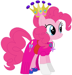 Size: 416x437 | Tagged: safe, artist:selenaede, artist:user15432, pinkie pie, earth pony, pony, g4, base used, clothes, costume, crown, dress, female, gloves, halloween, halloween costume, hasbro, hasbro studios, holiday, jewelry, necklace, princess, princess costume, princess crown, princess pinkie pie, regalia, shoes, simple background, solo, white background