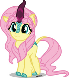 Size: 4000x4518 | Tagged: safe, artist:orin331, fluttershy, kirin, g4, sounds of silence, absurd resolution, cloven hooves, colored hooves, cute, female, hnnng, kirin fluttershy, kirin-ified, leonine tail, looking at you, shyabetes, simple background, smiling, solo, species swap, transparent background