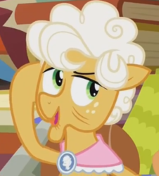 Size: 321x355 | Tagged: safe, screencap, goldie delicious, earth pony, pony, g4, the perfect pear, cropped, female, profile picture, solo