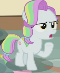 Size: 274x332 | Tagged: safe, screencap, coconut cream, earth pony, pony, fame and misfortune, g4, season 7, cropped, cutie mark, female, filly