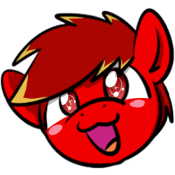 Size: 257x257 | Tagged: safe, artist:sugar morning, oc, oc only, oc:infernus, pony, blushing, bust, cute, nya, open mouth, portrait, simple background, solo, transparent background