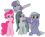 Size: 7800x6420 | Tagged: safe, artist:fascismnotincluded, limestone pie, marble pie, maud pie, pinkie pie, earth pony, pony, g4, absurd resolution, blushing, frog (hoof), personality swap, simple background, smiling, transparent background, underhoof, vector, when she doesn't smile, when she smiles