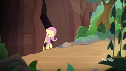 Size: 1920x1080 | Tagged: safe, screencap, fluttershy, pony, g4, sounds of silence, eyes closed, female, mare, solo