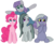 Size: 7800x6420 | Tagged: safe, alternate version, artist:fascismnotincluded, limestone pie, marble pie, maud pie, pinkie pie, earth pony, pony, g4, absurd resolution, blushing, clothes, frock coat, frog (hoof), personality swap, simple background, transparent background, underhoof, vector