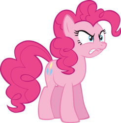 Size: 7502x7628 | Tagged: safe, artist:ace play, pinkie pie, earth pony, pony, g4, secrets and pies, absurd resolution, angry, female, lip bite, simple background, solo, transparent background, vector
