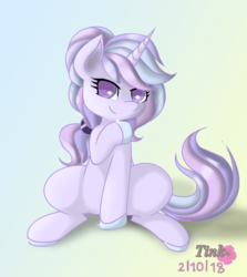 Size: 1204x1348 | Tagged: safe, artist:pencil bolt, oc, pony, unicorn, female, looking at you, sitting, smiling