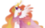 Size: 1024x640 | Tagged: safe, artist:drunkencoffee, daybreaker, pony, g4, alternate hairstyle, clothes, crown, curved horn, dress, ethereal mane, female, gala dress, horn, jewelry, mare, recolor, reformed, regalia, shawl, simple background, smiling, solo, spread wings, starry mane, thick horn, transparent background, vector, wings