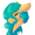 Size: 3600x3600 | Tagged: safe, artist:cyanreef, oc, oc only, merpony, bust, female, floppy ears, hair over one eye, high res, lidded eyes, simple background, solo, transparent background