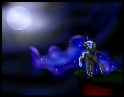Size: 1024x804 | Tagged: safe, artist:absolitedisaster08, nightmare moon, pony, g4, female, moon, night, solo
