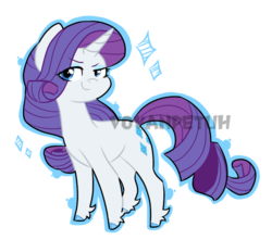 Size: 838x742 | Tagged: safe, artist:piidorenko, rarity, pony, unicorn, g4, cutie mark, eye clipping through hair, female, mare, obtrusive watermark, raised eyebrow, simple background, smiling, solo, transparent background, watermark