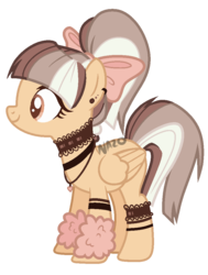 Size: 783x1035 | Tagged: safe, artist:vintage-owll, oc, oc only, pegasus, pony, base used, bow, choker, female, hair bow, mare, simple background, solo, transparent background